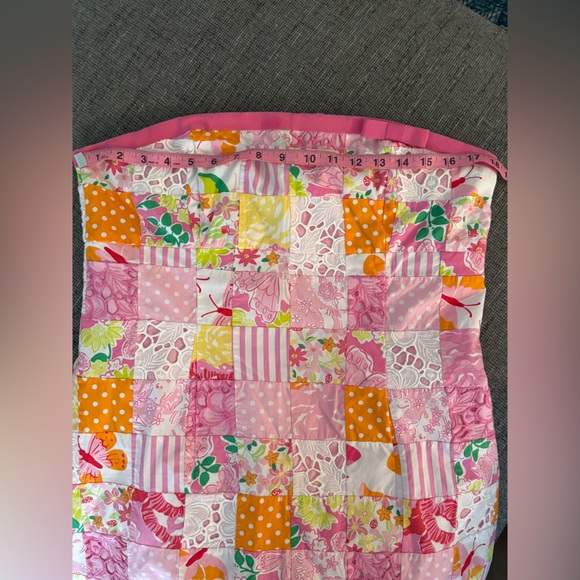 Vintage Lilly Pulitzer White Label strapless 2 minute sewn patch dress EUC Sz 14 - Picture 11 of 11